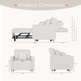 thumbnail image 3 of AECOJOY Fauteuil-Lit Convertible 3-en-1 de 36 Pouces et Canapé-Lit Futon avec Dossier Réglable et 2 Oreillers - Blanc, 3 of 7