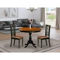 thumbnail image 2 of AMNI5-BCH-LC- Wooden Table and 4 Kitchen Chairs with Slatted Back- Black Finish, 2 of 2