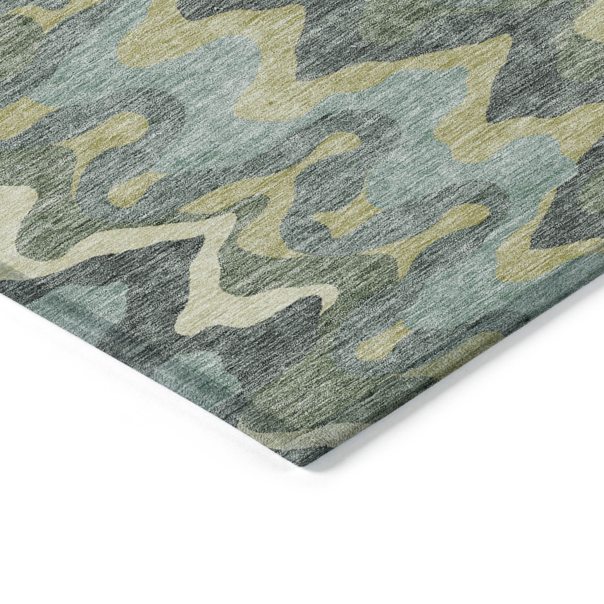 Addison Rugs Chantille Indoor/Outdoor Transitional Waves Sage Washable Rectangle Rug, 9' x 12'