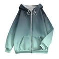 thumbnail image 4 of Wovix Women's Oversized Lightweight Hoodies Spring Fall Zip Up Long Sleeve Drawstring Jackets Gradient Style Basic Soft Daily Coat, 4 of 5