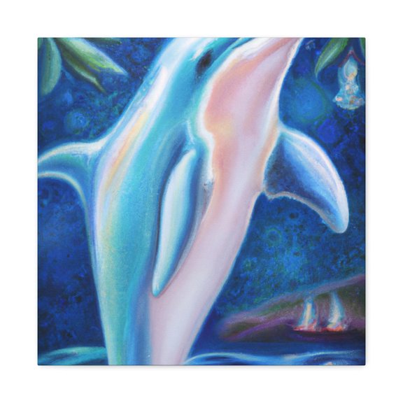 Dolphins in Moonlight Glow - Canvas