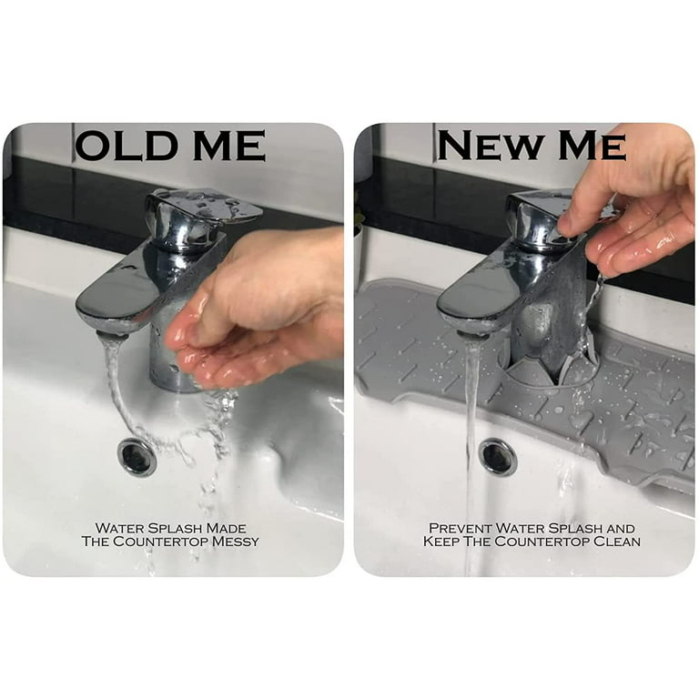 2Pcs Silicone Sink Faucet Splash Guard, Absorbent Mat, Kitchen