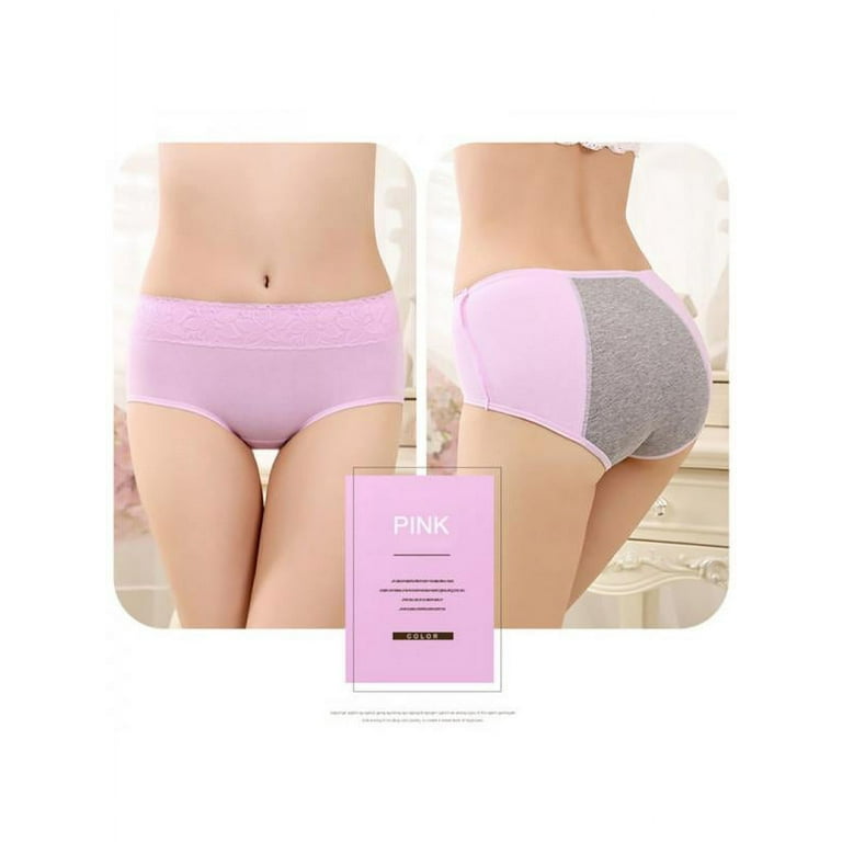 Women Menstrual Period Leakproof Cotton Panty Waterproof Solid Brief  Underwear 