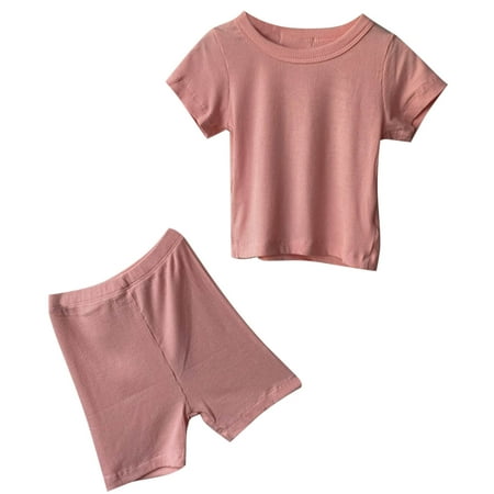 

Newborn Baby Infant Girls Boys Summer Autumn Solid Color Cotton Short Sleeve Short Pants Tshirt Shorts Set Spring Casual Child Infant Outfits Clothes