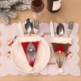 thumbnail image 1 of Flmtop Christmas Hat Faux Fur Cutlery Storage Bag Knife Fork Pouch Dinner Table Decor, 1 of 10