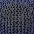 thumbnail image 4 of · REDEARTH · Round Pouf Foot Stool Bean Bag Ottoman - Cable Knitted Cord Boho Pouffe - Poof Accent Bean Bag - Handmade by Artisans for Living Room - Bedroom (19.5"x19.5"x14") - Navy Blue, 4 of 9