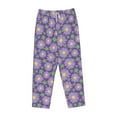 thumbnail image 6 of Uemuo Daisies Flowers Pattern Women's Wide Leg Palazzo Lounge Pants with Pockets Light Weight Loose Comfy Casual Pajama Pants-Small, 6 of 9