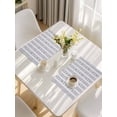 thumbnail image 5 of Navy Blue Stripe Placemats Set of 6, Modern Abstract Vertical Stripes Beige Placemats for Dining Table, Place Mats for Kitchen Tabletop, Waterproof Wipeable Dining Table Mats Set, 5 of 9