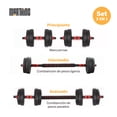 thumbnail image 2 of Kit Mancuernas Multifuncional 3en1 Barra y Discos 15kg Gimnasio Found Pesas Mancuernas Diseño Estable Compactas, Resistentes y Funcionales para Entrenamiento en Casa y Gimnasio Multifuncional, 2 of 9