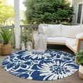 thumbnail image 6 of Addison Rugs Chantille Indoor/Outdoor Transitional Floral Navy Washable Round Rug, 8' x 8', 6 of 6