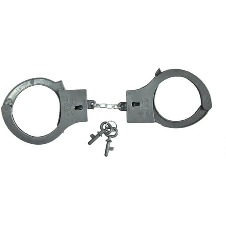 Silver Plastic Handcuffs Adult Halloween Accessory