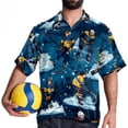 thumbnail image 4 of Ice Hockey Men's Short Sleeve Printed Button Down Beach Shirt Casual Summer Unisex Tops with Spread Collar, 4 of 6