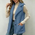 thumbnail image 5 of LUVDA Fleece Lapel Vest for Women - Button Up Sleeveless Warm Jacket with Pockets for Casual Outdoor Fall Winter Layering, 5 of 7