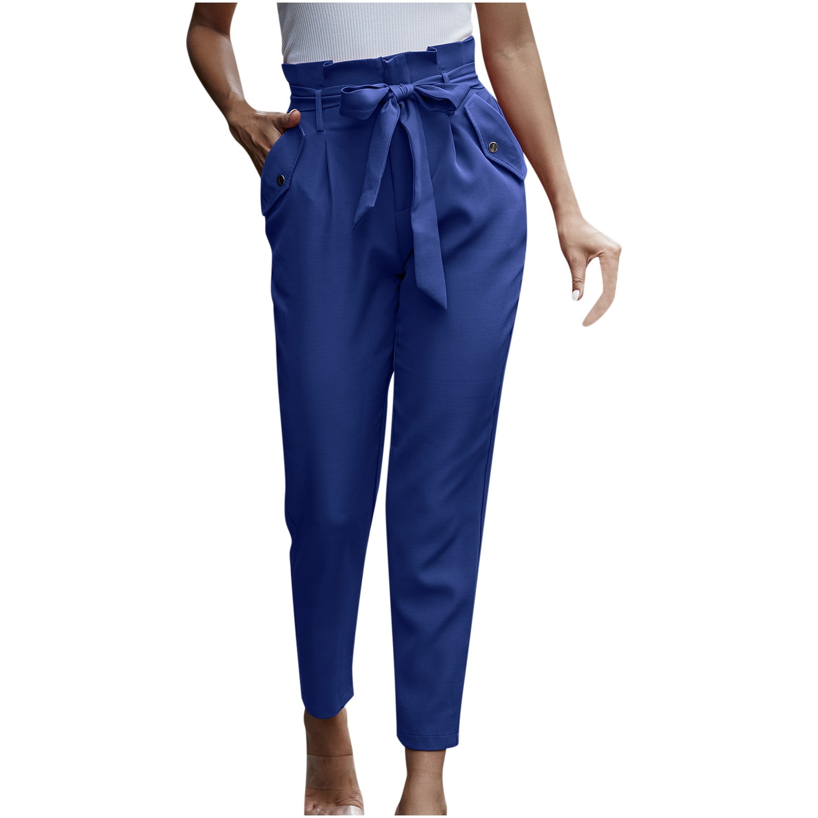 Womens Dress Pants High Waisted Belted Business Casual Suit Pants