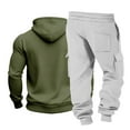 thumbnail image 7 of Yusimy Men's Solid Color 2-Piece Hoodie Set Button Pocket Drawstring Pants Long Sleeve Casual Sports, 7 of 7