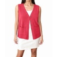 thumbnail image 2 of Womens Sleeveless Sweater Vest Button Red XL, 2 of 10