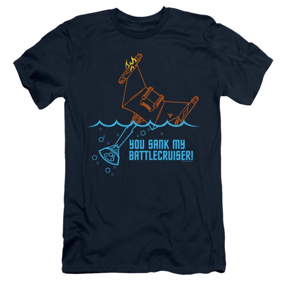 Star Trek Battlecruiser Adult 30/1 T-Shirt Navy