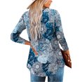 thumbnail image 5 of Traleubie Womens Plus Size Tunic Tops Wrap Shirts New Spring Autumn Casual Long Sleeve V Neck Botton Up Floral Henley Blouses for Leggings Loose Fit Flattering Tunic Tees Ruched Blouses Clothes L-4XL, 5 of 8