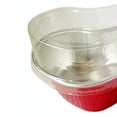 thumbnail image 6 of Cheer US 50 Sets Mini Aluminum Foil Cake Pan with Clear Lids Heart Shaped Foil Cupcake Cups Disposable Aluminum Dessert Baking Cups Pans for Valentine Wedding Mother's Day Parties, 6 of 7