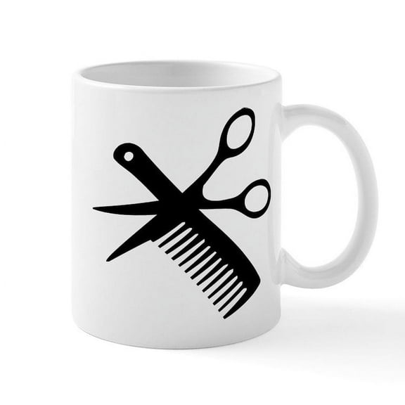 CafePress - Barber Scissors Hairdresser Mug - 11 oz Ceramic Mug - Novelty Coffee Tea Cup
