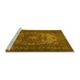 thumbnail image 2 of Ahgly Company Machine Washable Indoor Square Medallion Yellow Traditional Area Rugs, 4' Square, 2 of 4