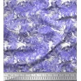 thumbnail image 1 of Soimoi Purple Cotton Voile Fabric Pine Leaves Print Fabric by the Yard 56 Inch Wide, 1 of 3