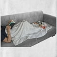 thumbnail image 6 of Tribal Soft Flannel Fleece Throw Blanket, Small Baby Lizard Flowers and Leaves with Oriental Lines Print, Cozy Plush for Indoor and Outdoor Use, 50" x 60", Orange White Black, by Ambesonne, 6 of 6
