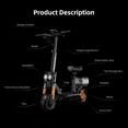 thumbnail image 5 of Electric Scooter Adults, 50 Miles Max Range, 34 Mph Max Speed, 1600W Foldable E Scooter for Commuting with Seat & Dual Shock Absorbers, 5 of 14