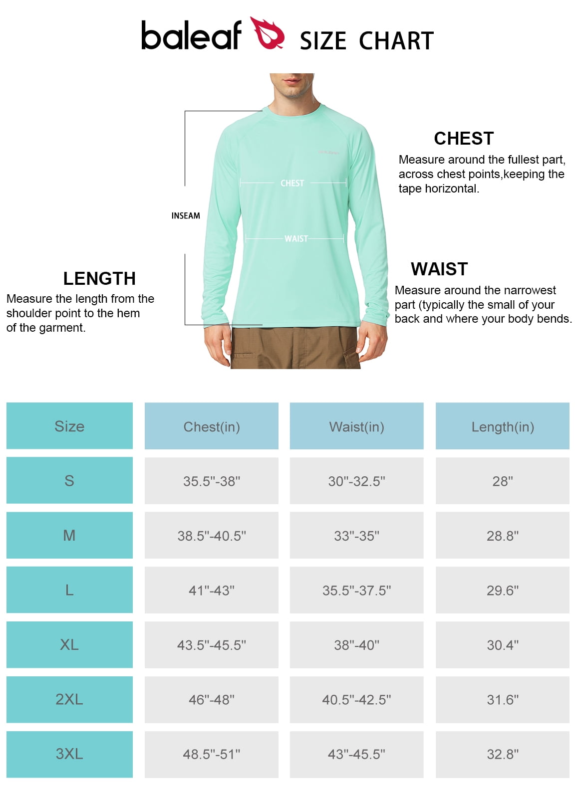 BALEAF Mens Shirts Long Sleeve Sun Protection T-Shirt UV SPF UPF 50+ Quick  Dry Lightweight Fishing Shirts White Size S 