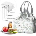thumbnail image 4 of Pioneer Flower Floral Print Pattern Drawstring Lunch Bag Women - Drawstring Lunch Bag Insulated for Work Office - Stain-Resistant Large Lunchbags for Women with Multi-Pockets, 4 of 6
