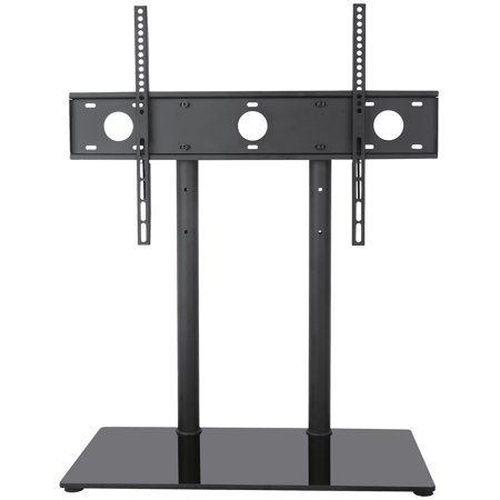 VIVO Black Universal Economic 32" to 65" LCD Flat Screen TV Table Top Stand | VESA Mount with Glass Base (STAND-TV00H)