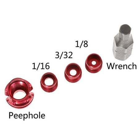 CAIJIEXI 3 Inner Bow Peep Sight 45/37 Degree Aluminum Aperture for Compound Bow Red