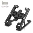thumbnail image 1 of Soporte plegable para computadora portátil, altura ajustable, estante de enfriamiento de CPU con ventiladores dobles, soporte para regazo, soporte para juegos, jugador negro Monstrate EL005302-01B, 1 of 2