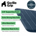 thumbnail image 3 of GORILLA GRIP Bathroom Rug, Soft Absorbent Memory Foam Shower Floor Mat, 24x17 Navy Blue, 3 of 10