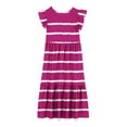 thumbnail image 3 of SHTXOZHI Girls Ruffle Sleeve A-Line Dress Kids Crewneck Casual Beach Tiered Dress with Pockets, 3 of 5