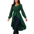 thumbnail image 4 of INSPIRE CHIC Women's High Low Tops Long Sleeve V Neck Elastic Waist Asymmetrical Irregular Hem Casual Tops Blouse, 4 of 4