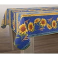 thumbnail image 1 of 60x80" Rectangle (150/200cm) Stain Resistant Sunflowers Blue Country French Provence Tablecloth, New, 1 of 3