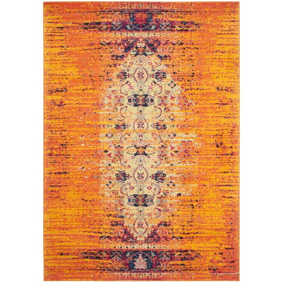 SAFAVIEH Monaco Elsdon Abstract Area Rug, Orange/Multi, 6'7" x 9'2"