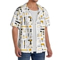 thumbnail image 2 of Fotbe Cartoon Color repair Tool Print Short Sleeve Button Down Shirts for Men Casual Summer Beach Wrinkle Free Shirt-4X-Large, 2 of 5