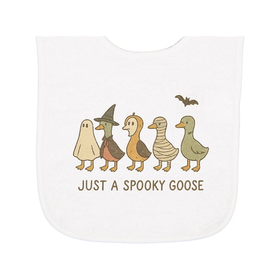 Inktastic Spooky Goose Halloween Costume Cute Ducks Baby Terry Cloth Bib