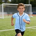 thumbnail image 6 of Lutiedan Boys Baseball Jersey Button Down Hip Hop Sport T Shirts V Neck Short Sleeve Quick Dry Casual Sport Tops Size 3-15, 6 of 6