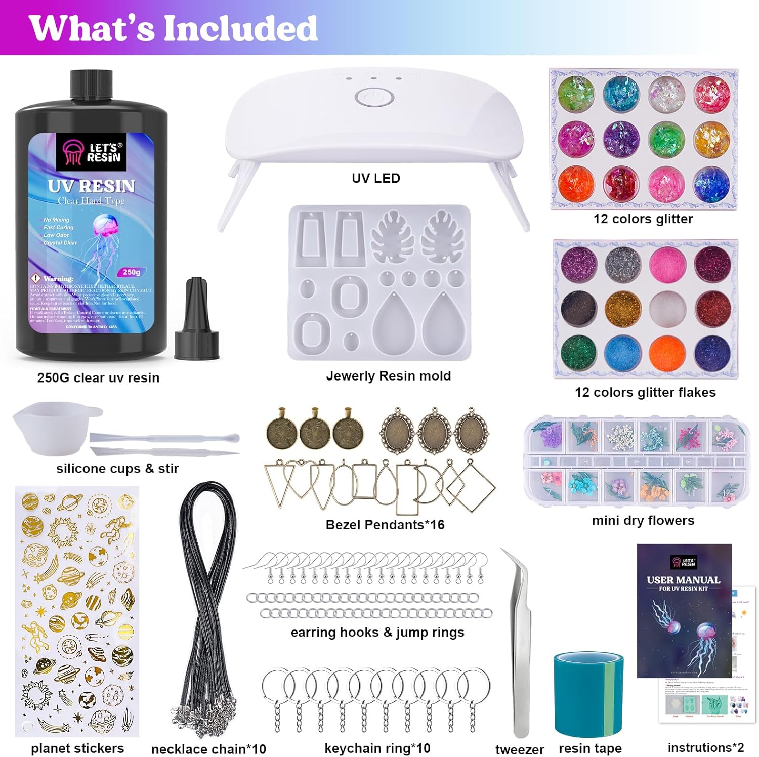 LET'S RESIN All-In-One Jewelry Making Kit (153 Pieces) photo 5