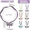 thumbnail image 2 of 6 Colors Dragonfly Necklaces Colorful Multilayer Organza Cord Necklace Long Enamel Necklace 45.5CM Rhinestone Inlaid Pendant Necklace Vintage Gifts for Women, 2 of 7