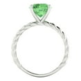 thumbnail image 4 of 2 ct Round Cut Simulated Green Diamond Solitaire 18K White Gold Womens Engagement Ring, 4 of 5