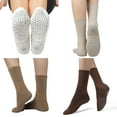 thumbnail image 3 of Pilates Socks for Women with Non Slip Grippers, Yoga Crew Socks for Barre Hospital Sticky Slipper Socks 4 Pairs, 3 of 5