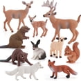 thumbnail image 2 of Juego de figuras de animales salvajes en miniatura, 10 piezas de figuras de animales del bosque, juguetes de aprendizaje de animales del bosque, figuras, 2 of 8