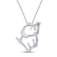 thumbnail image 3 of AFFY Natural Diamond Accent Elephant Pendant Necklace in 14k White Gold over Silver, 3 of 5