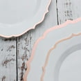 BalsaCircle 10 White 8" Round Plastic Dessert Plates Blush Scalloped ...