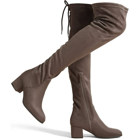 

Women s Over The Knee Thigh High Chunky Heel Boots Long Stretch Sexy Fall Boots