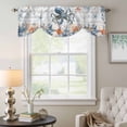 thumbnail image 6 of Oceans Marine Life Tie Up Valances Curtain, Adjustable Kitchen Orange Blue Octopus Starfish Wood Grain Valances for Windows Decor, Rod Pocket Short Curtains Set for Bedroom/Bathroom, 54"x18", 6 of 9